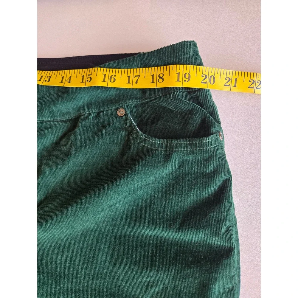 Coldwater Creek Green Stretch Corduroy Straight Leg Pants Sz 18 Academia Preppy